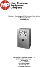 Standard Pumping System Specifications | High Pressure Company