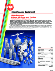 High Pressure Valves, Fittings and Tubing